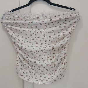 Elegant Floral Off-Shoulder Blouse in White